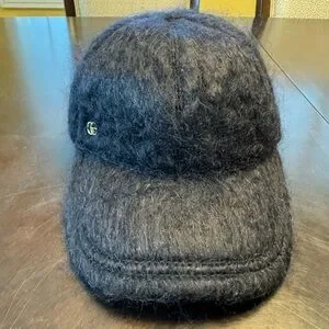Gucci Mohair Baseball Cat GG Black Hat size M New Authentic Gucci GG Logo Mohair Black Baseball Hat Size L  main image 4